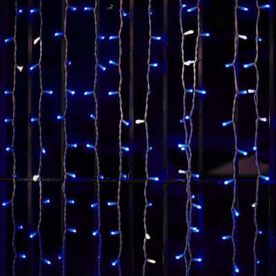 10ft Blue 300 LED Icicle Curtain Fairy String Lights with 8 Modes - LED