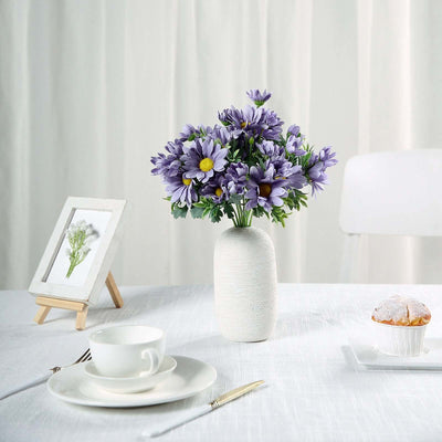 4 Bushes 11" Lavender Lilac Artificial Silk Daisy Flower Bouquet Branches