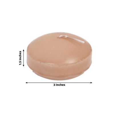 12 Pack 3’’ Beige Floating Candles Unscented Dripless Wax Discs for Centerpieces - Decorations