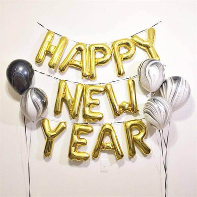 13" Gold Letter & Number Balloons, Shiny Metallic Mylar Foil Alphabet Balloons