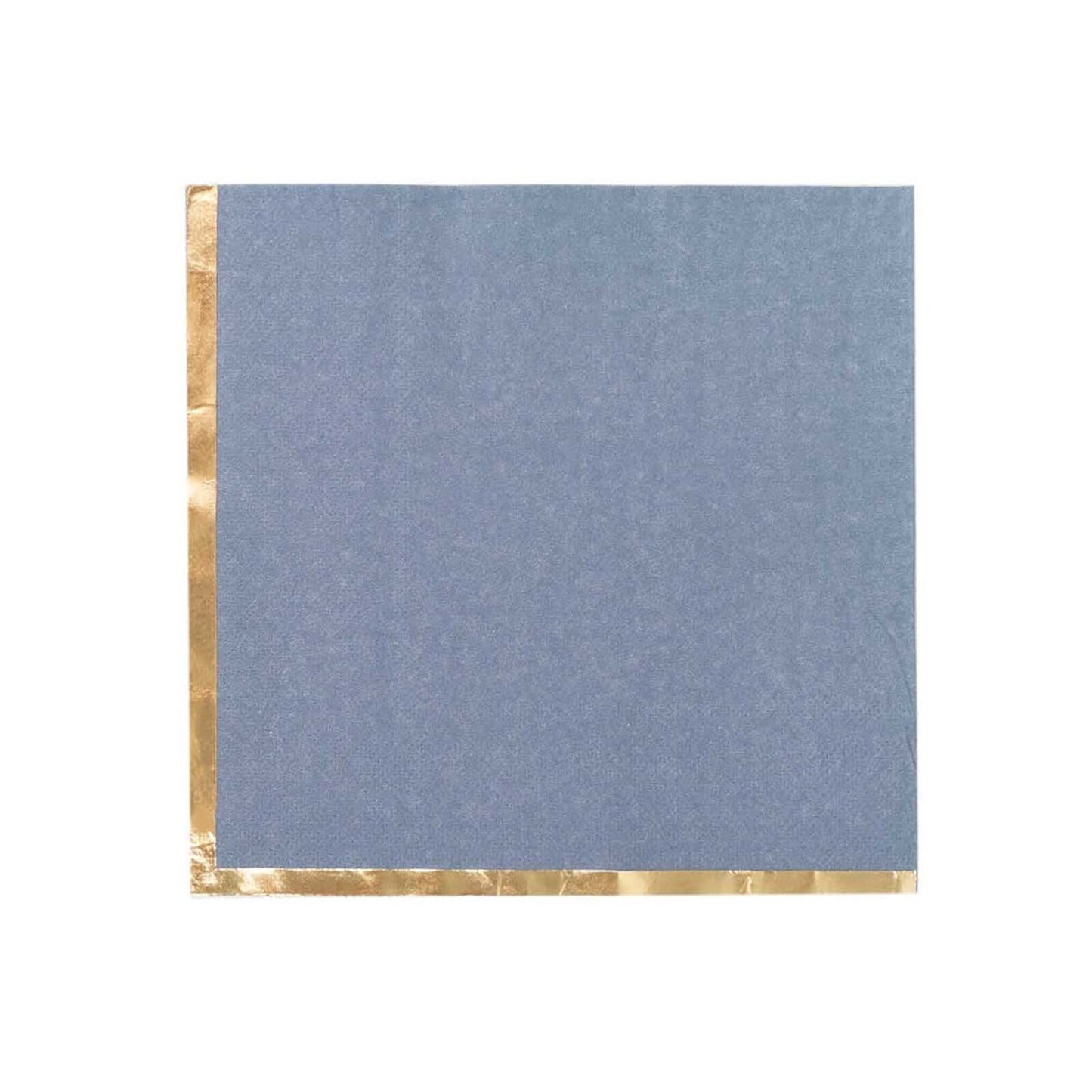50-Pack Paper Beverage Napkins with Gold Foil Edge Dusty Blue - Disposable 2 Ply Cocktail Napkins for Events 6.5"x6.5"