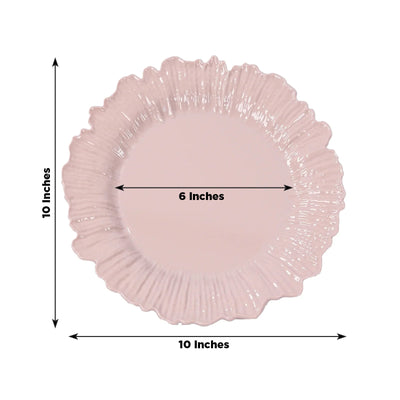 20-Pack 10’’ Plastic Dinner Plates – Blush Reef Design Party Plates – Elegant Disposable Tableware - Plates