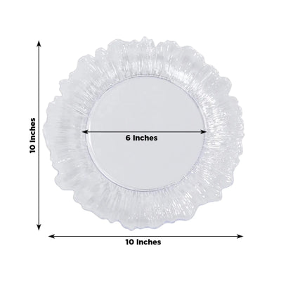 20-Pack 10’’ Plastic Dinner Plates – Clear Reef Design Party Plates – Elegant Disposable Tableware - Plates