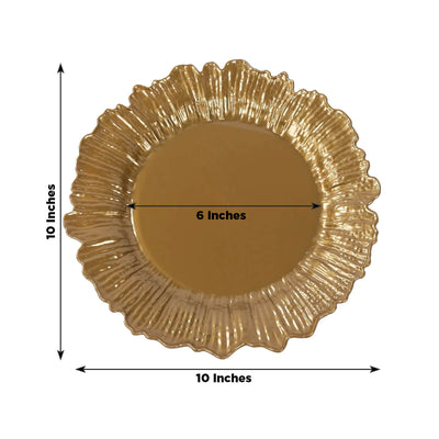 20-Pack 10’’ Plastic Dinner Plates – Gold Reef Design Party Plates – Elegant Disposable Tableware - Plates