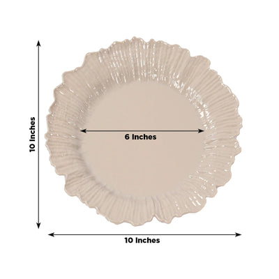 20-Pack 10’’ Plastic Dinner Plates – Taupe Reef Design Party Plates – Elegant Disposable Tableware - Plates