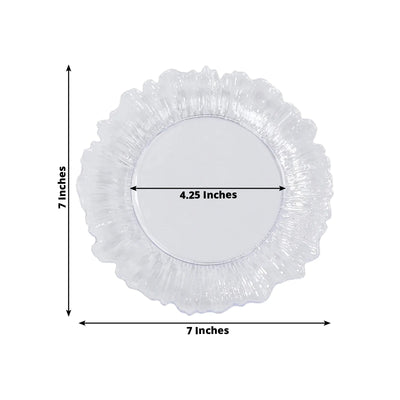20-Pack 7’’ Plastic Dessert Plates – Clear Reef Design Appetizer Salad Party Plates – Elegant Disposable Tableware