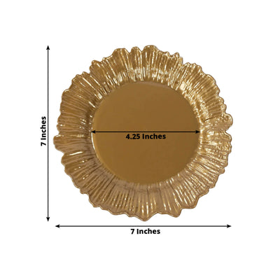 20-Pack 7’’ Plastic Dessert Plates – Gold Reef Design Appetizer Salad Party Plates – Elegant Disposable Tableware