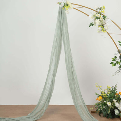 20ft Sage Green Gauze Cheesecloth Fabric Wedding Arch Drapery Window Scarf Valance Boho Decor Arbor Curtain Panel