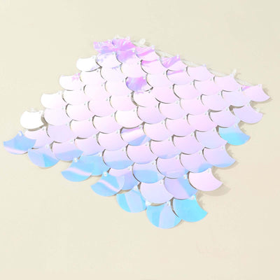 24sq.ft Shiny Iridescent Blue Sequin Shimmer Wall Photo Backdrop with Mermaid Scales Pattern Party Wall Art Décor