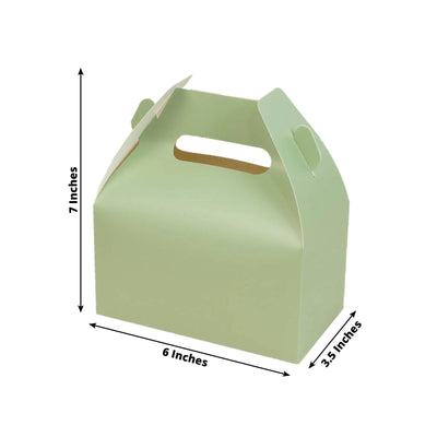 25 Pack Candy Gift Tote Gable Boxes Matte Sage Green Party Favor Treat Boxes - 6’’x3.5’’x7’’ - Favor Bags & Boxes