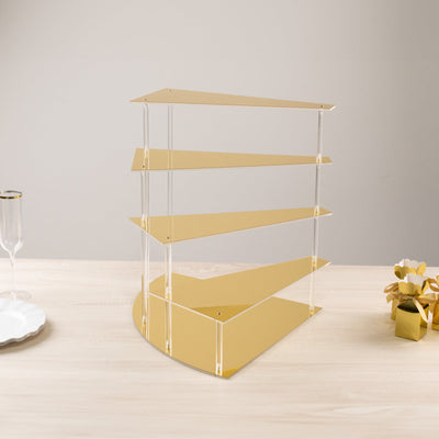 4-Tier Acrylic Cupcake Display Stand Gold Spiral Stairway Design - Stylish Reusable Multi Level Serving Tray Organizer