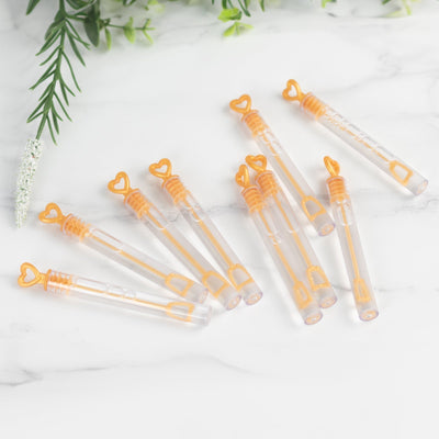 48 Pack 4’’ Gold Heart Chemistry Tube Bubbles Bridal Wedding Shower Favor - Decorations