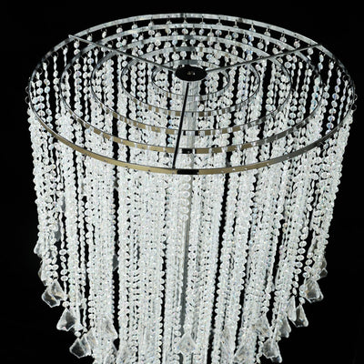 4ft Table Centerpiece in Crystal Beaded Waterfall Chandelier Style – Cascading Metal Floral Stand for Weddings &