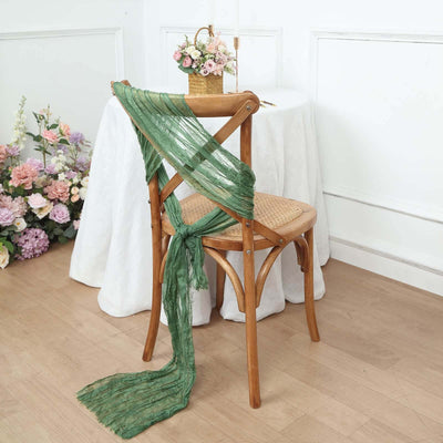 5 Pack Cheesecloth Gauze 16’’x88’’ Chair Sashes Olive Green - Boho Chair Decorations - Chair Sashes
