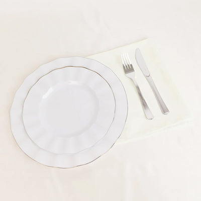 5 Pack Cotton Blend 20’’x20’’ Napkins Ivory - Wrinkle-Resistant & Washable Dinner Napkins - Napkins