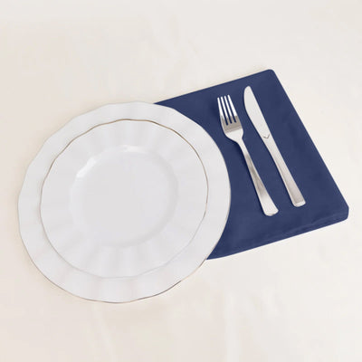 5 Pack Cotton Blend 20’’x20’’ Napkins Navy Blue - Wrinkle-Resistant & Washable Dinner Napkins - Napkins