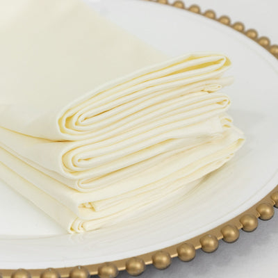 5 Pack Ivory Scuba Napkins – 17’’x17’’ Wrinkle-Free & Stain Resistant Cloth Napkins - Napkins