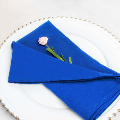 5 Pack Premium Polyester 20’’x20’’ Napkins Royal Blue - Wrinkle-Resistant & Durable Dinner Napkins - Napkins