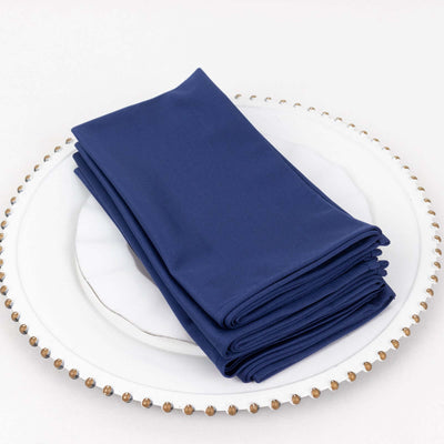 5 Pack Scuba 20’’x20’’ Napkins Navy Blue - Durable & Reusable Dinner Napkins - Napkins