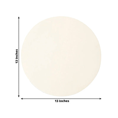 50 Pack 13’’ Round Disposable Paper Placemats – Pearl White Cardboard Dining Table Mats 120 GSM - Placemat