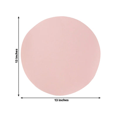 50 Pack 13’’ Round Disposable Paper Placemats – Pink Cardboard Dining Table Mats 120 GSM - Placemat
