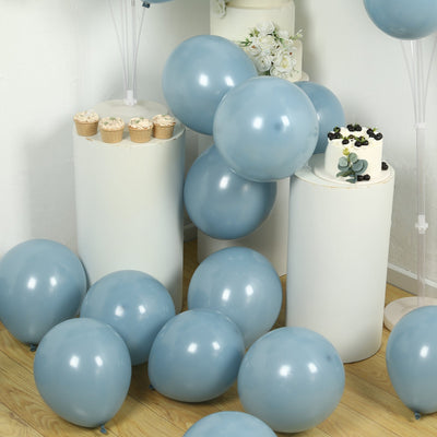 50 Pack Matte Pastel Dusty Blue Biodegradable Balloons 12’’ Round Eco-friendly Thick Latex Party Balloons - Decorations