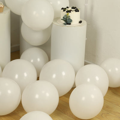 50 Pack Matte Pastel Off White Biodegradable Balloons 12’’ Round Eco-friendly Thick Latex Party Balloons - Decorations