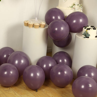 50 Pack Matte Pastel Violet Amethyst Biodegradable Balloons 12’’ Round Eco-friendly Thick Latex Party Balloons