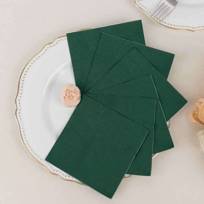 50-Pack Paper Beverage Napkins Hunter Emerald Green - 2 Ply Disposable Soft 18GSM Cocktail Napkins 5’’x5’’ - Napkins