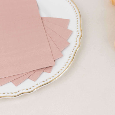 50-Pack Paper Napkins Dusty Rose - Soft Disposable 2-Ply Dinner Napkins for Weddings - Napkins