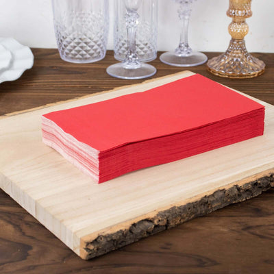 50-Pack Paper Napkins Red - Soft Disposable 2-Ply Dinner Napkins for Weddings - Napkins