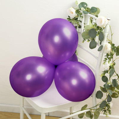 50 Pack Purple Biodegradable Balloons 12’’ Thickened Extra Strong Eco-friendly Latex Helium Party Balloons - Decorations