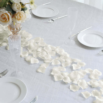 500-Pack Rose Petals Round Design Ivory Silk Confetti - Decorative Scatters for Tables and Floors - Silk Flowers