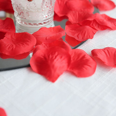 500-Pack Rose Petals Round Design Red Silk Confetti - Decorative Scatters for Tables and Floors - Silk Flowers