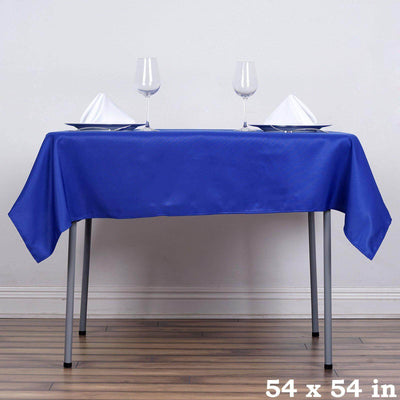 Polyester 54"x54" Table Overlay Square Tablecloth Royal Blue - Wrinkle-Resistant & Durable Table Cover