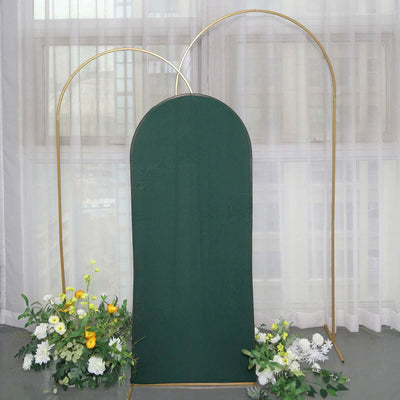 5ft Matte Hunter Emerald Green Spandex Fitted Chiara Backdrop Stand Cover For Round Top Wedding Arch - Backdrops