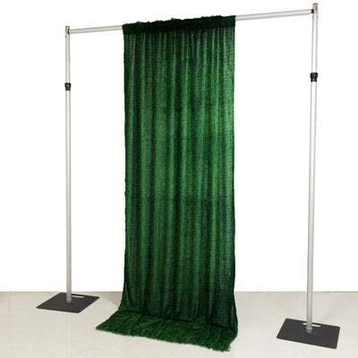 5ftx10ft Green Fringe Shag Polyester Event Drapery Panel Minky Fabric Divider Backdrop Curtain - Backdrops