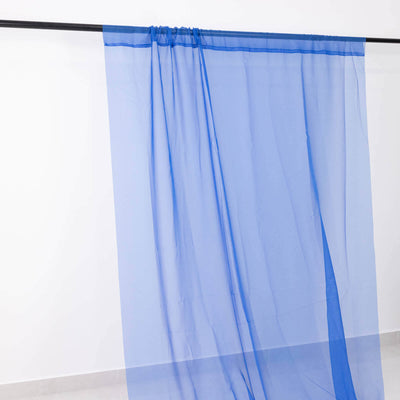5ftx32ft Royal Blue Chiffon Curtain Panel Durable Flame Resistant Backdrop Ceiling Drapery With Rod Pocket - Backdrops