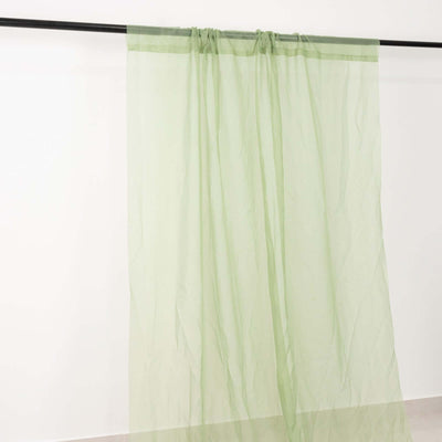 5ftx32ft Sage Green Chiffon Curtain Panel Durable Flame Resistant Backdrop Ceiling Drapery With Rod Pocket - Backdrops