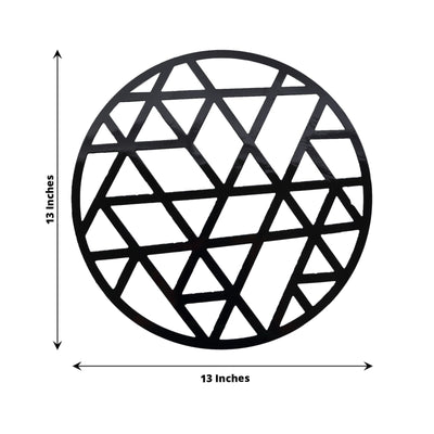 6-Pack Disposable Table Placemats in Black Laser Cut Geometric Triangle Design - 700GSM Cardboard Placemats