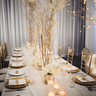 6-Pack Natural Birch Tree Branches 46’’ Metallic Gold - Versatile Extra Long Decorative Dried Willow Twigs Sticks