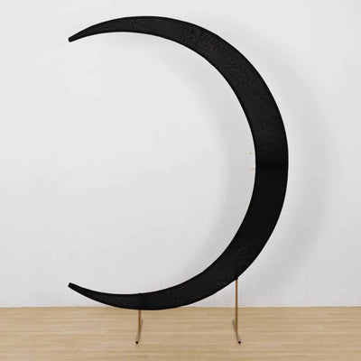 7.5ft Black Spandex Crescent Moon Wedding Arch Cover Custom Fitted Chiara Backdrop Stand Cover - Backdrops