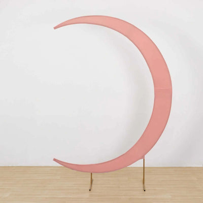 7.5ft Dusty Rose Spandex Crescent Moon Wedding Arch Cover Custom Fitted Chiara Backdrop Stand Cover - Backdrops