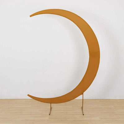 7.5ft Gold Spandex Crescent Moon Wedding Arch Cover Custom Fitted Chiara Backdrop Stand Cover - Backdrops