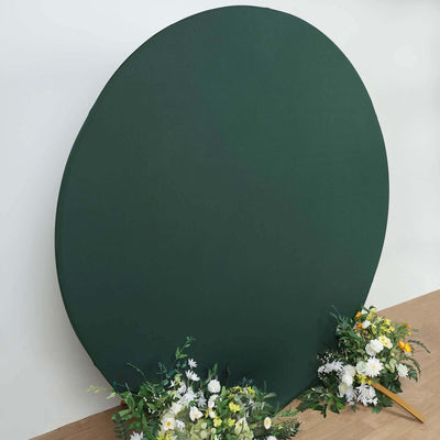 7.5ft Matte Hunter Emerald Green Round Spandex Fit Party Backdrop Stand Cover - Backdrops