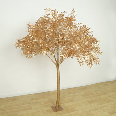 7ft Golden Faux Leaf Trees with Natural-Look Trunks – Floor Décor for Venues & Events - Centerpieces