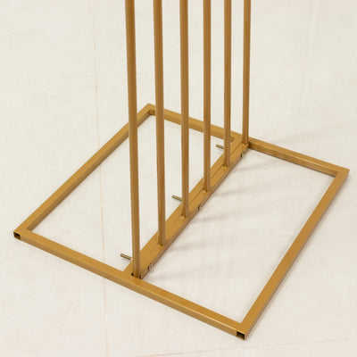 8ft Gold Metal Dome Wedding Arch Heavy-Duty Backdrop Stand 3D Floral Balloon Frame - Backdrops