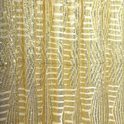 8ftx8ft Gold Geometric Sequin Event Curtain Drapes with Satin Backing Seamless Opaque Sparkly Backdrop Event Panel