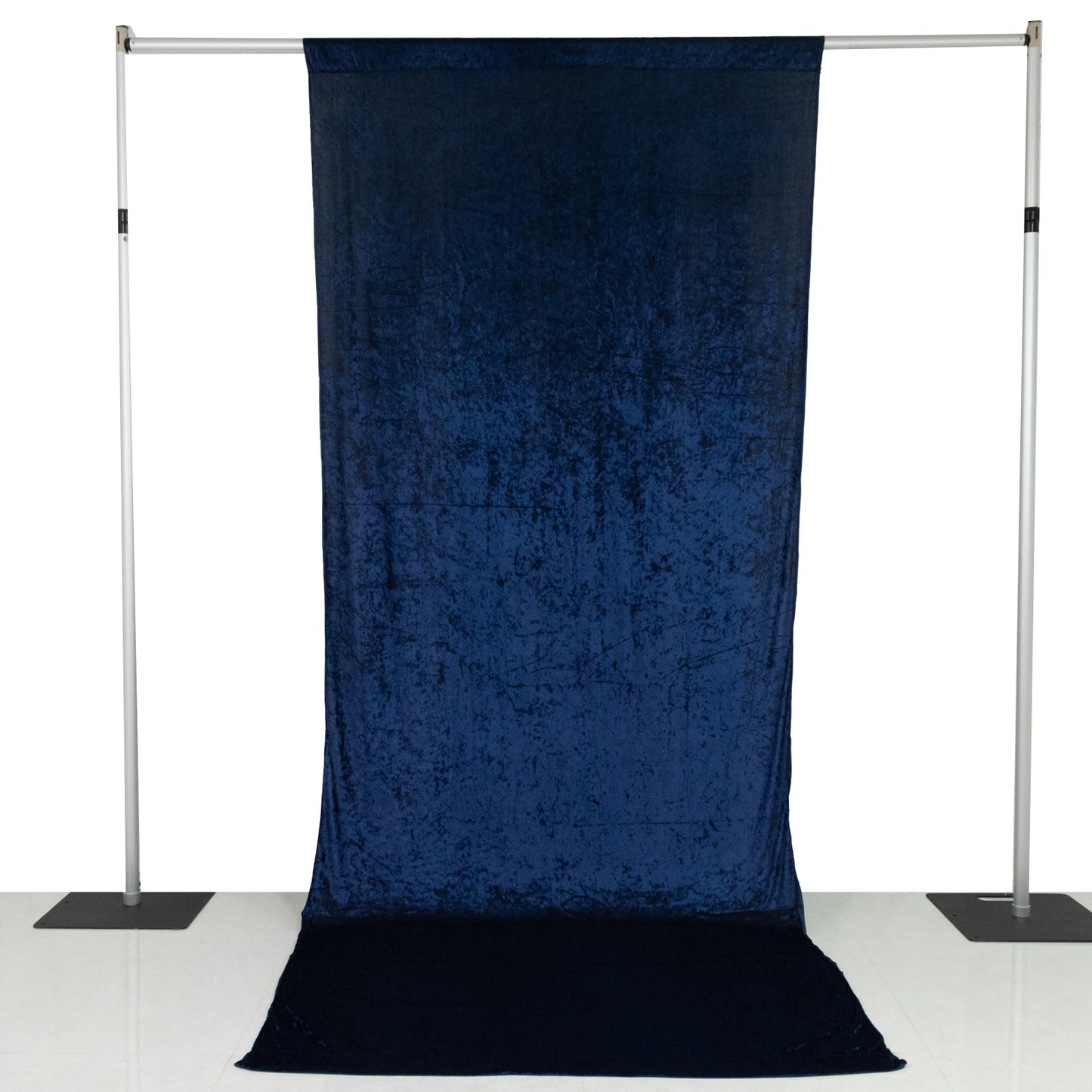 Navy Blue Crushed Velvet Backdrop Curtain – 5ft x 12ft Event Drape with Rod Pocket, Privacy Panel for Photo Booths & Events