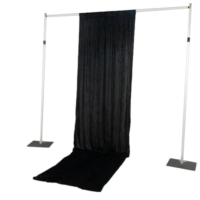 Black Crushed Velvet Backdrop Curtain – 5ft x 14ft Event Drape with Rod Pocket, Privacy Panel for Photo Booths & Events